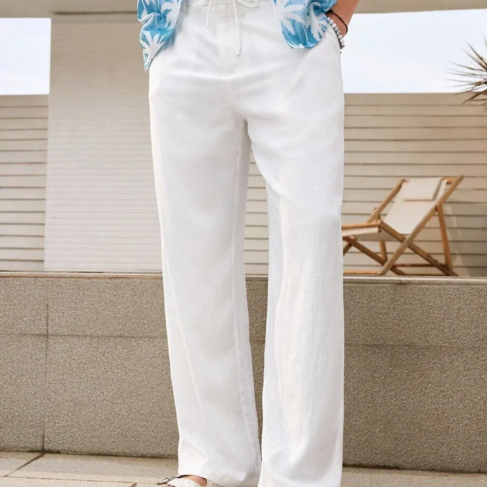 White Casual Men's Straight-Leg Casual Pants